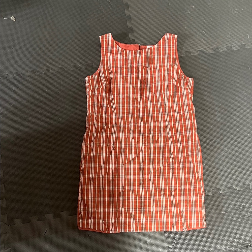 Orange and White Plaid Boatneck Dress